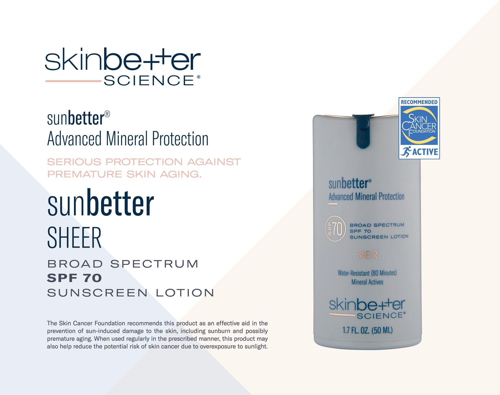 SunBetter SHEER SPF 70 Sunscreen Lotion 50 ml